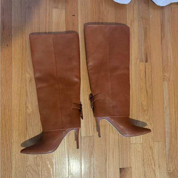 Vince Camuto Brown Heeled Foldover Kammitie Boots - Picture 6 of 15